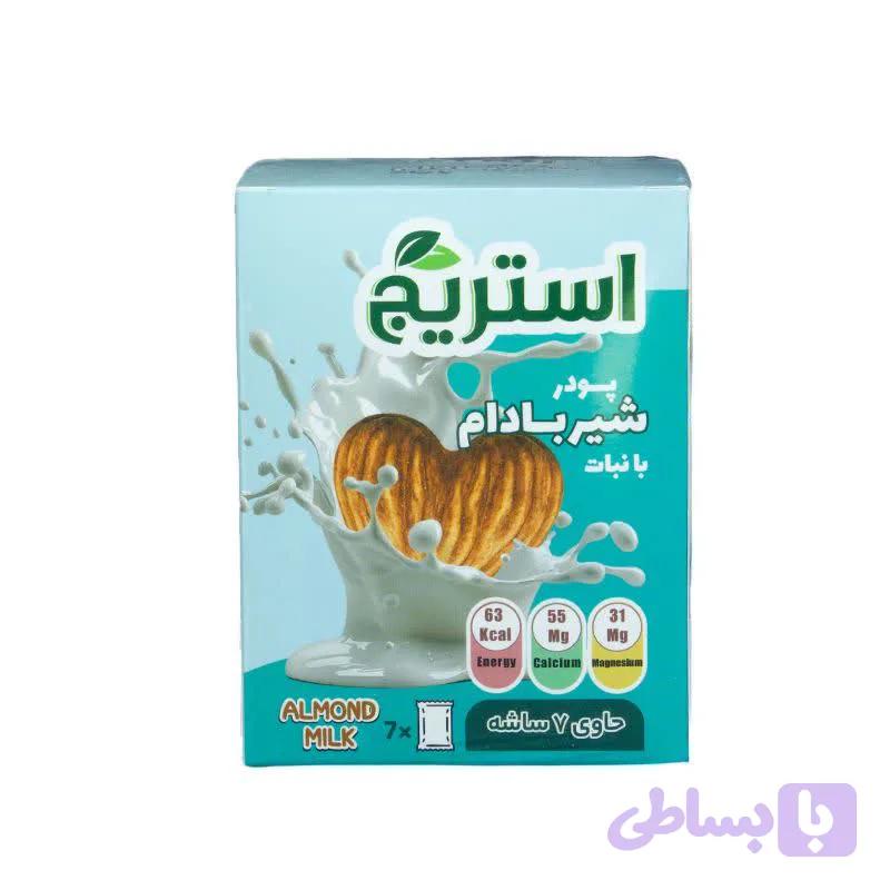 پودر شیر بادام با طعم ساده و نبات 200 گرمی استریج — تصویر 1