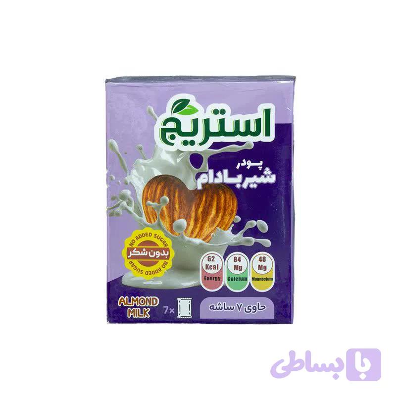 پودر شیر بادام بدون شکر 140 گرمی استریج (ساده) — تصویر 1