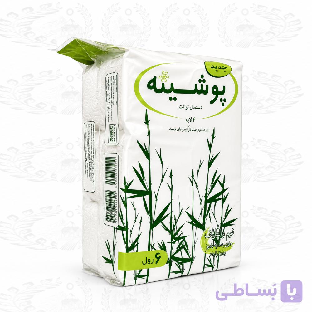 دستمال توالت پوشینه 4 لایه 6 رول — تصویر 1
