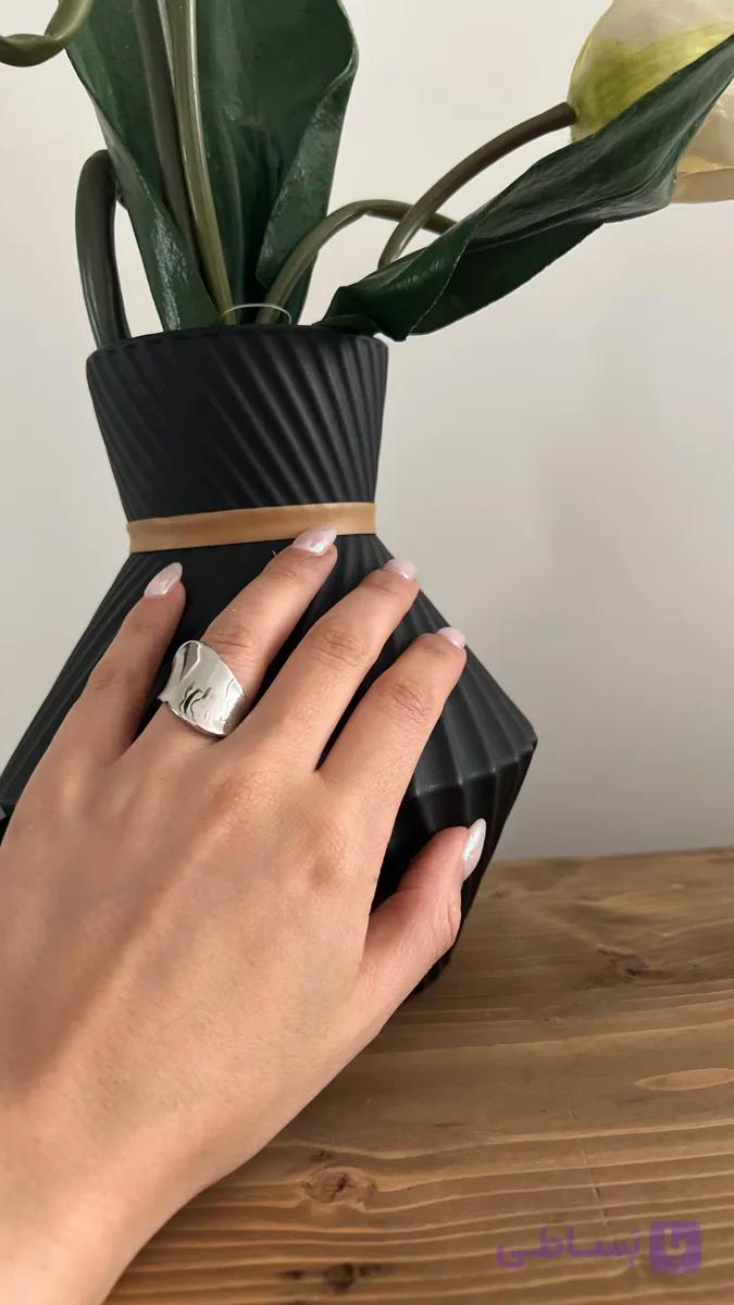 ابکاری طلا ۱۸ عیار - انگشتر فشن جذاب نقره ای