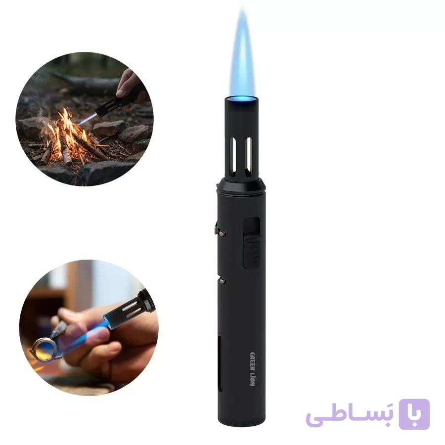 فندک مشعلی ضد باد گرین لاین مدل Storm Lighter X | دمای شعله ۱۳۰۰ درجه، گاز بوتان قابل شارژ مجدد، طول شعله قابل تنظیم تا ۵ سانتی‌متر، بدنه فولاد و آلومینیوم – مقاوم در برابر باد — تصویر 1