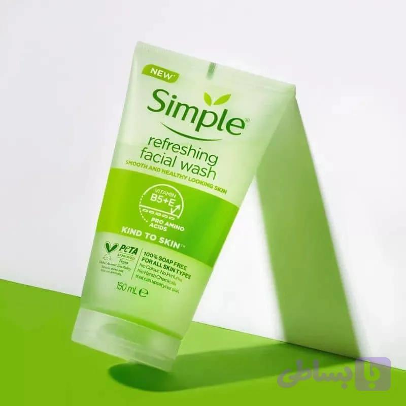 ژل شستشوی صورت سیمپلSIMPLE مدل Refreshing حجم 150 میلی لیتر