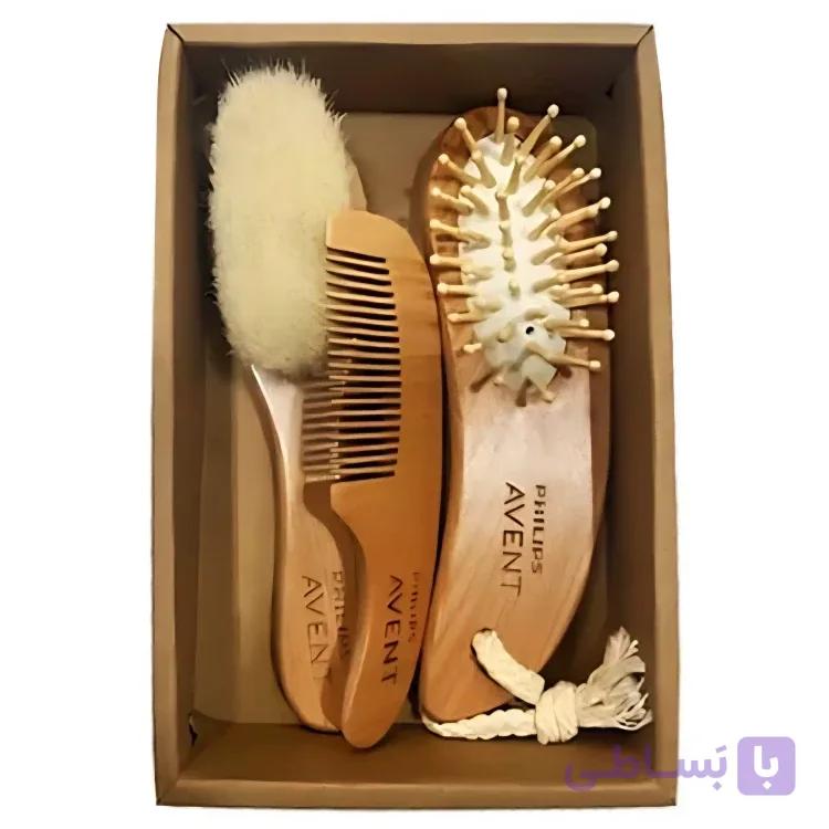 شانه برس چوبی گرد 3 تکه اونت (اصل وارداتی)
