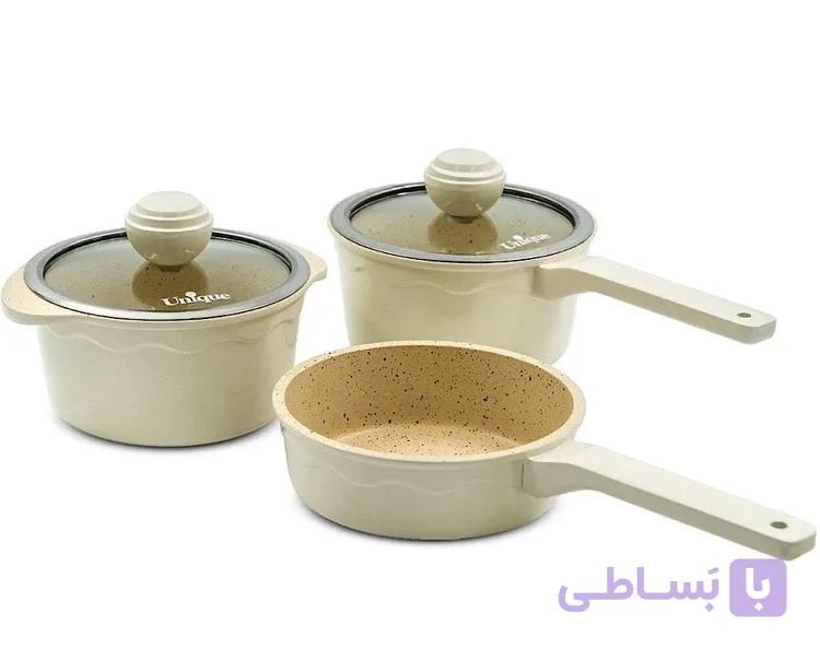 ست قابلمه 5 تکه نوزادی یونیک (3 تکه + 2 تکه درب)