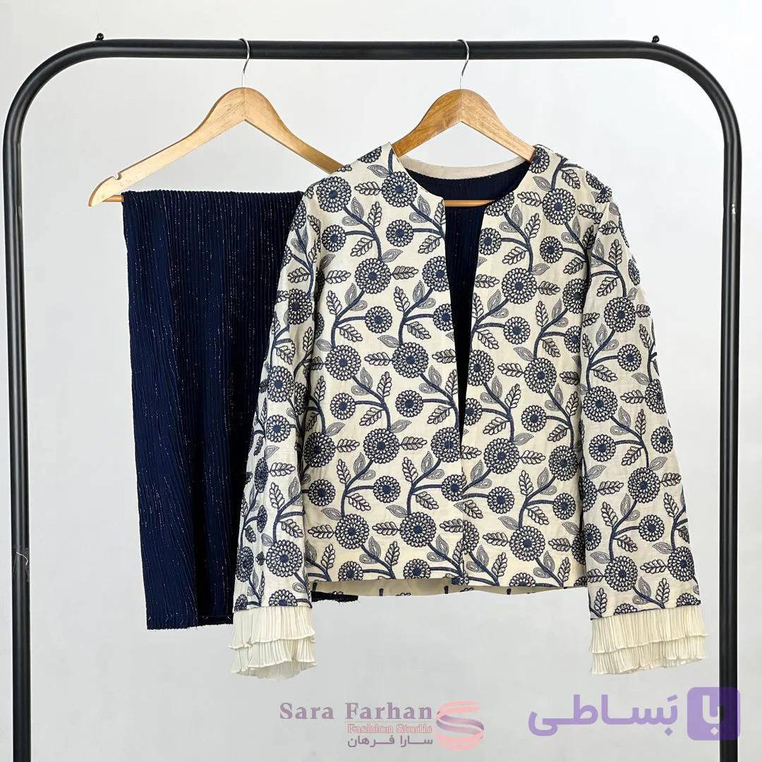 ست کت شلوار و کراپ تاپ مجلسی — تصویر 1