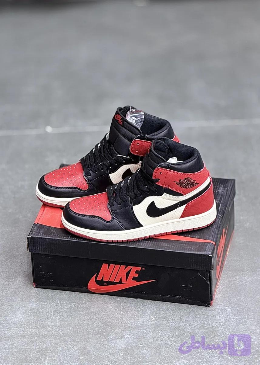 نایک جردن ساقدار برد | NIKE JORDAN 1 HIGE BRED TOE — تصویر 1
