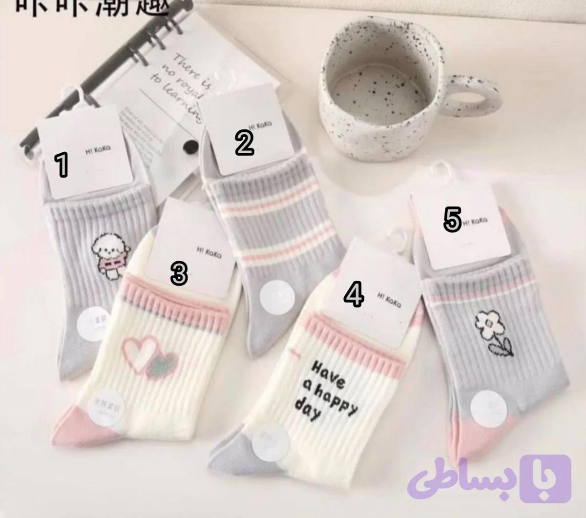 جوراب نیم ساق قلب نقره ای