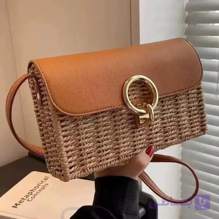 کیف رافیا زنانه آستر دار وارداتی کد ۱۰۴