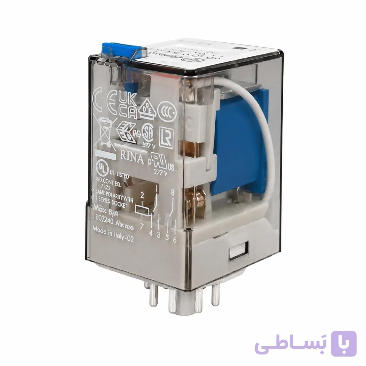 رله فیندر اصلی 11 پایه 24 ولت DC  آمپر 10 مدل Finder 60.13.9.024.0040 — تصویر 1