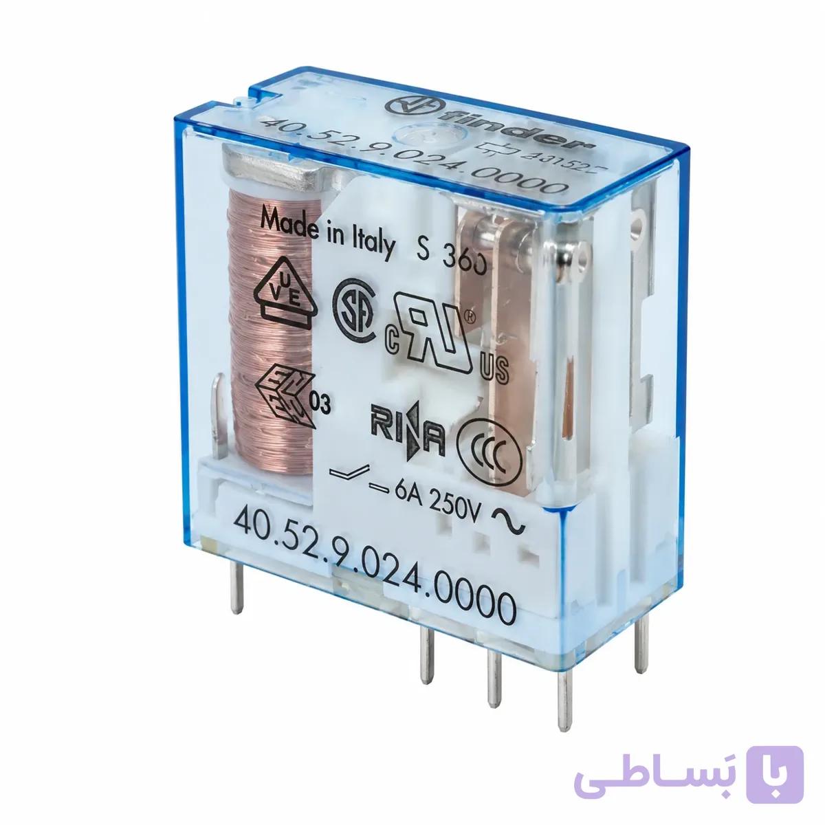 رله فیندر اصلی 8 پایه 8 آمپر 24 ولت DC مدل Finder 40.52.9.024 — تصویر 1