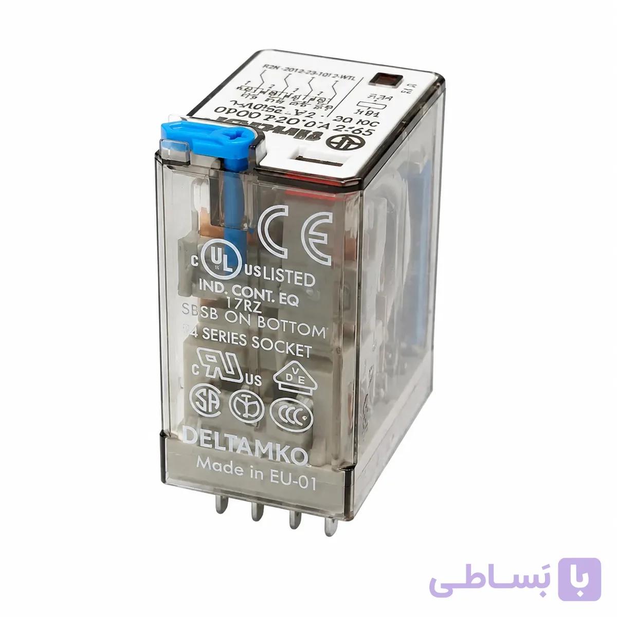 رله فیندر شیشه ای 14 پایه 7 آمپر 24 ولت Finder Relay 55.34924 DC — تصویر 1