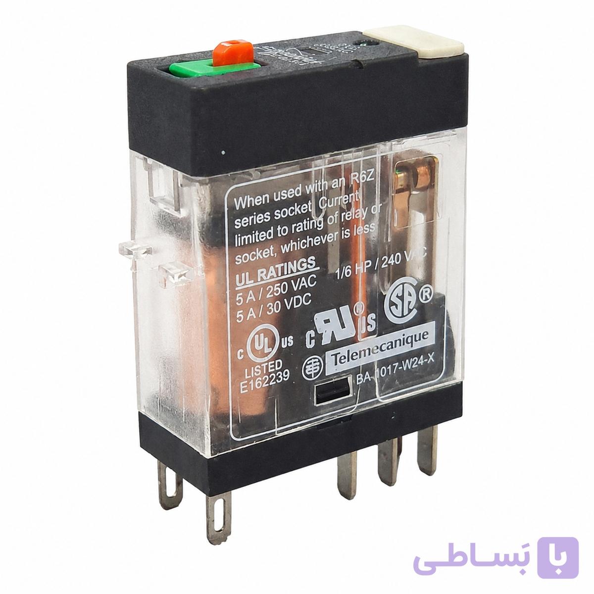 رله اشنایدر شیشه ای 8 پایه 5 آمپر 250 ولت Schneider Relay RXG22P7 — تصویر 1