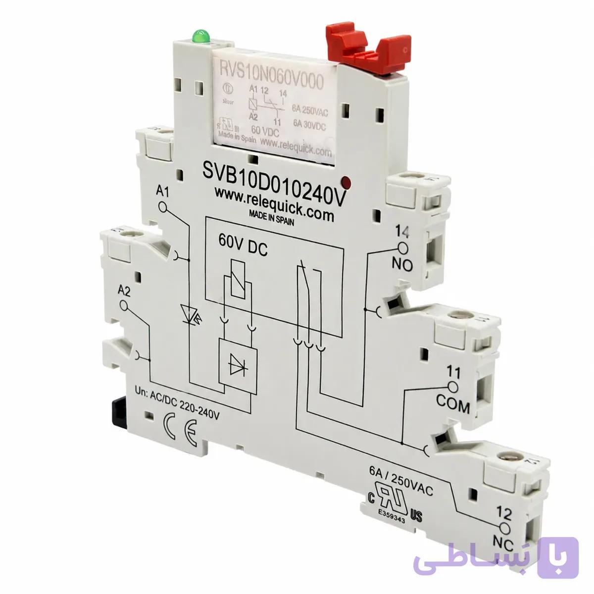 رله سوکت دار کوییک 60 DC ولت 6 آمپر مدل SVB10D01024 | رله PLC — تصویر 1