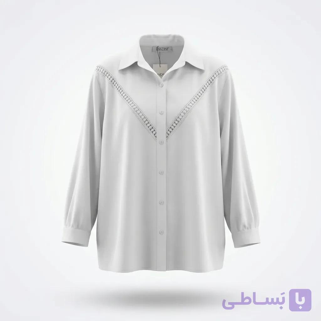 شومیز حریر زنانه مدل آریانا گیپوردار — تصویر 1