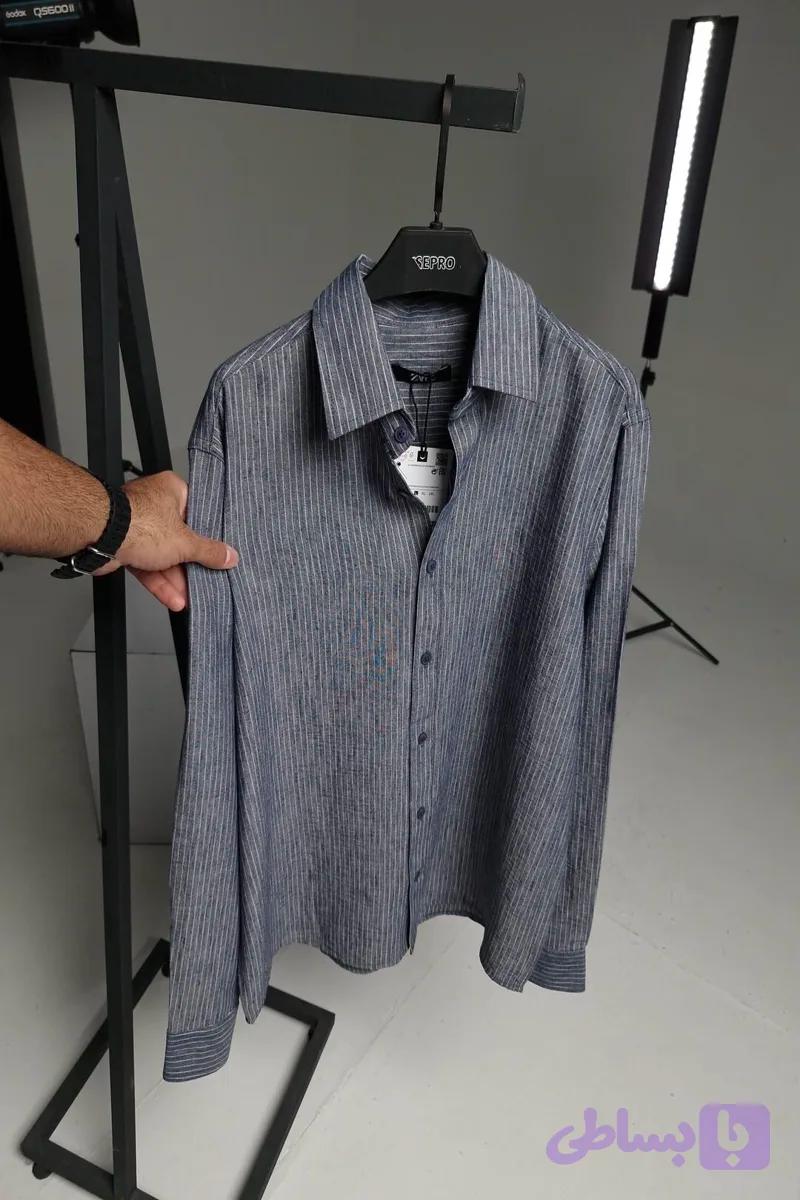 پیراهن نخی استین بلند ZARA اورجینال