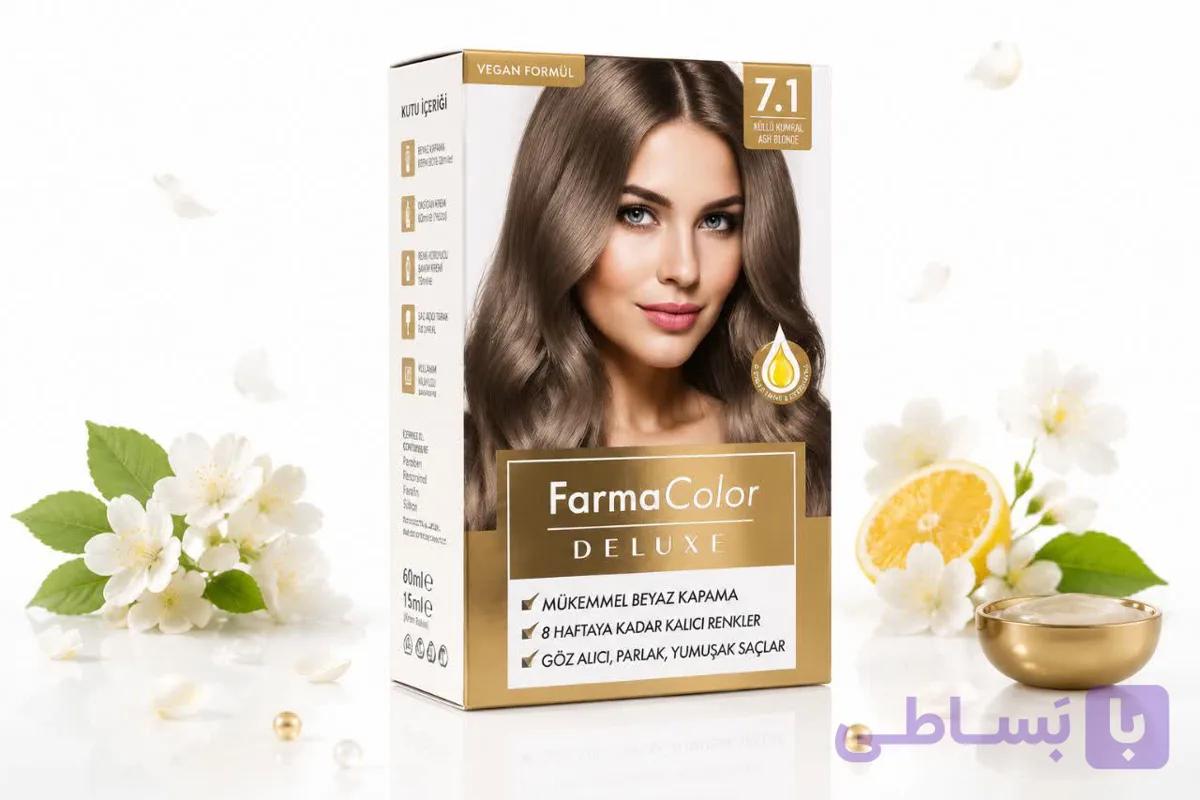 رنگ  موی  فارماکالر دیلاکس (FarmaColor Deluxe) – شماره 7.1  بلوند تیره  با تهتون  خاکستری
