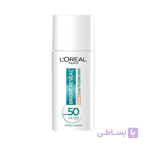 فلوئید ضد آفتاب رنگی ضد لک لورال رنگ لایت – مدل Bright Reveal با SPF 50+ حجم ۵۰ میلی‌لیتر — تصویر 1