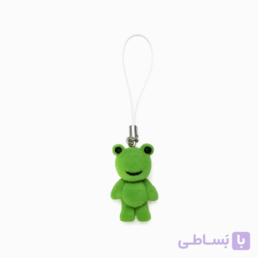 آویز گوشی و فون چارم عروسکی مدل قورباغه سبز — تصویر 1