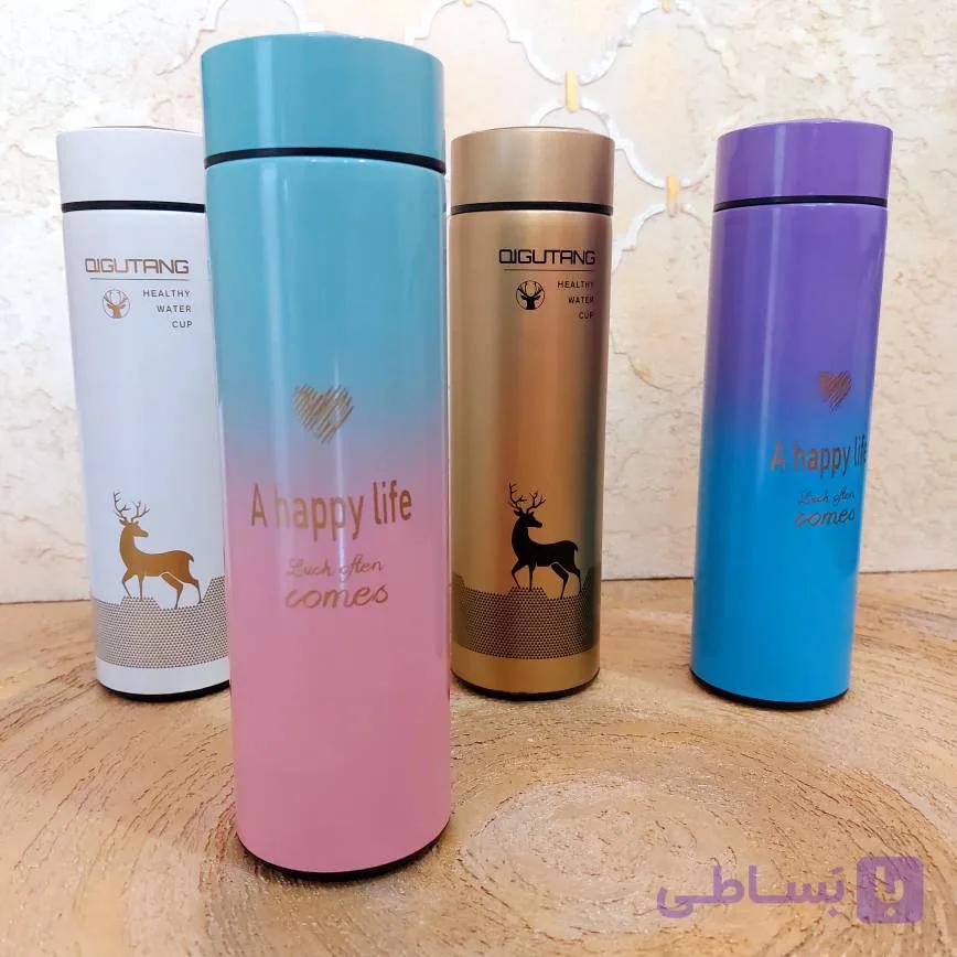 فلاسک استیل هوشمند (درجه‌دار) فانتزی – دارای نمایشگر دما و صافی دمنوش — تصویر 1