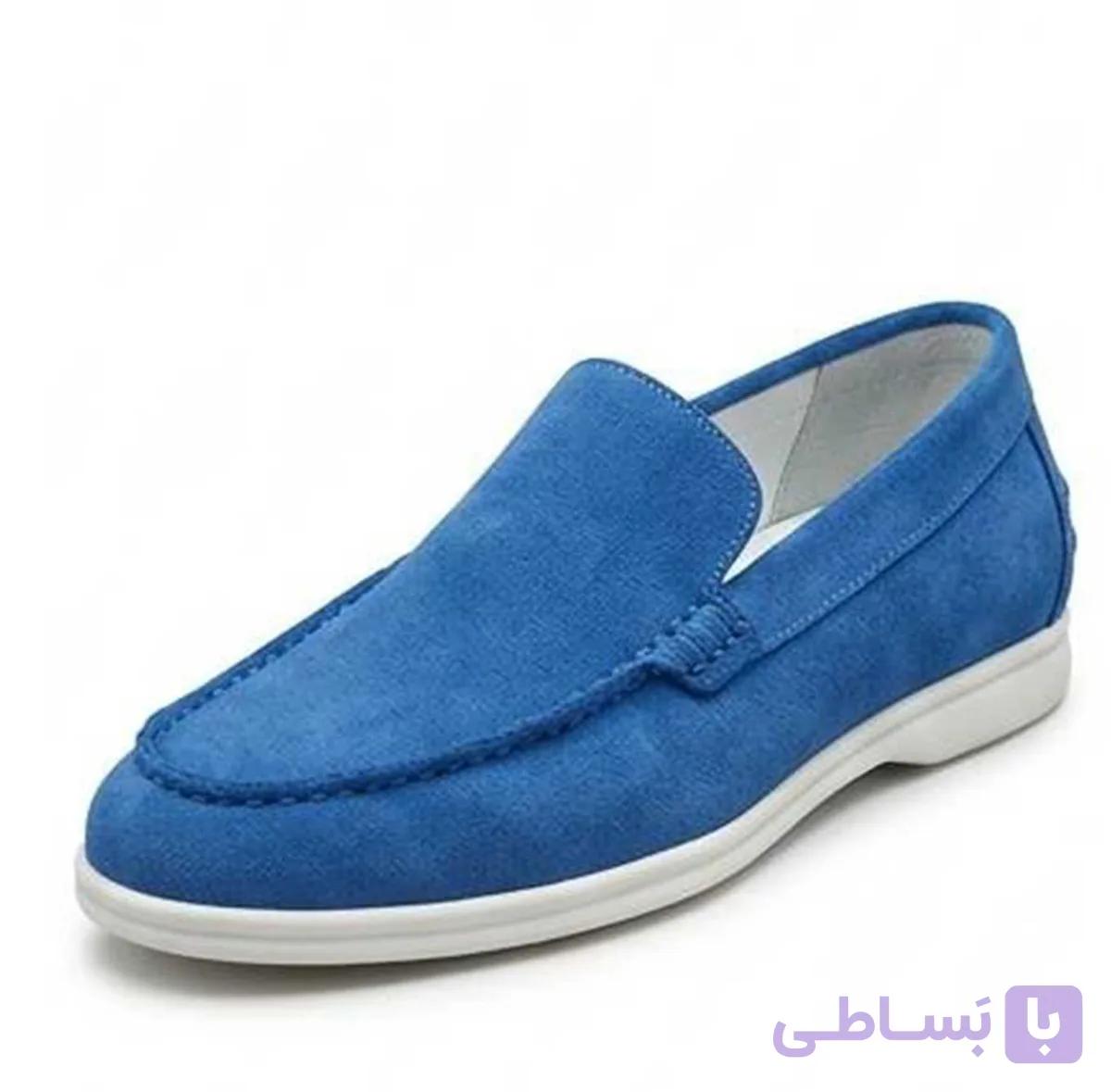 کفش کالج مردانه  جیر آبی کاربنی کد73 — تصویر 1
