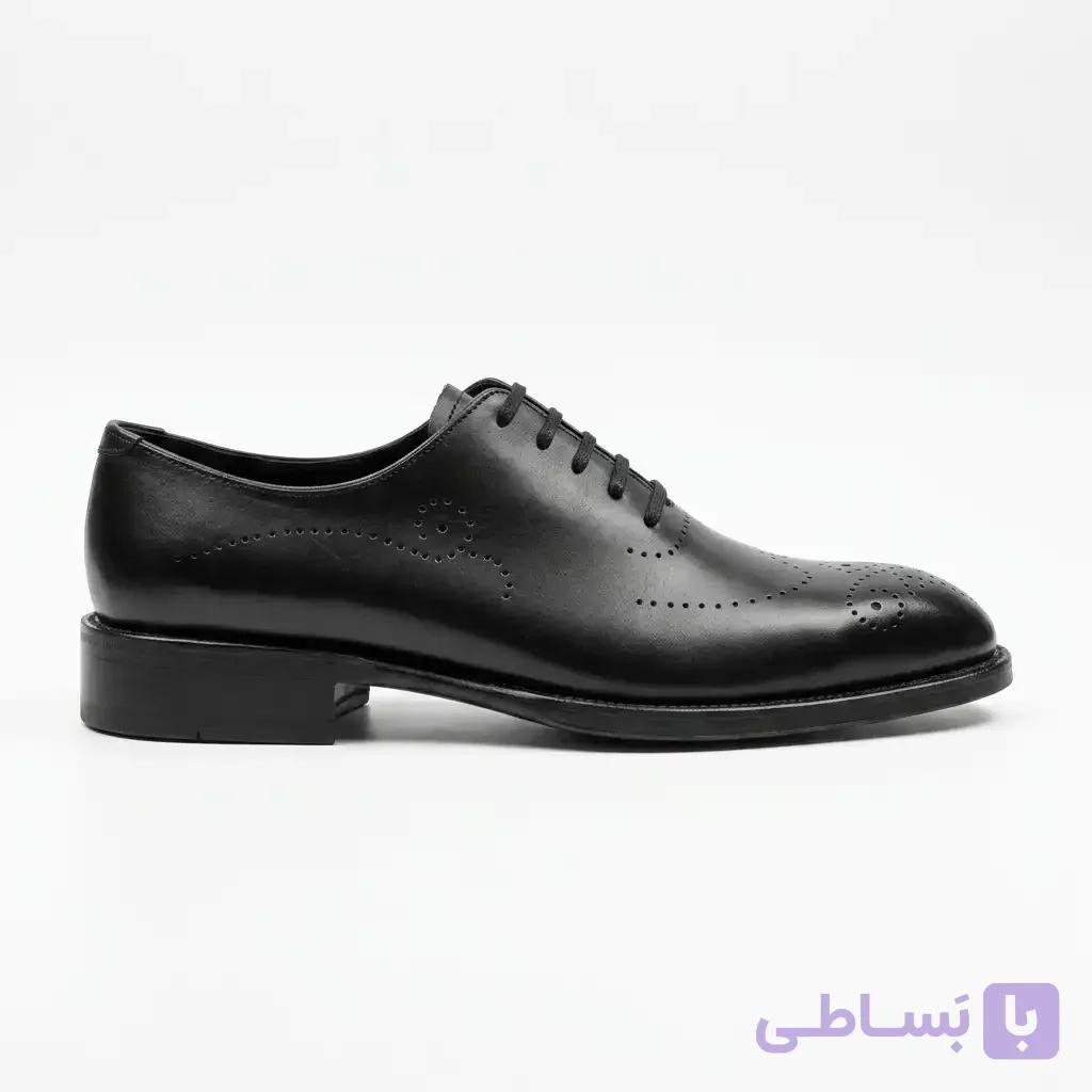 کفش کلاسیک مردانه چرم مشکی طرح مدالیون بالیستکو — کد ۹۷ — تصویر 1