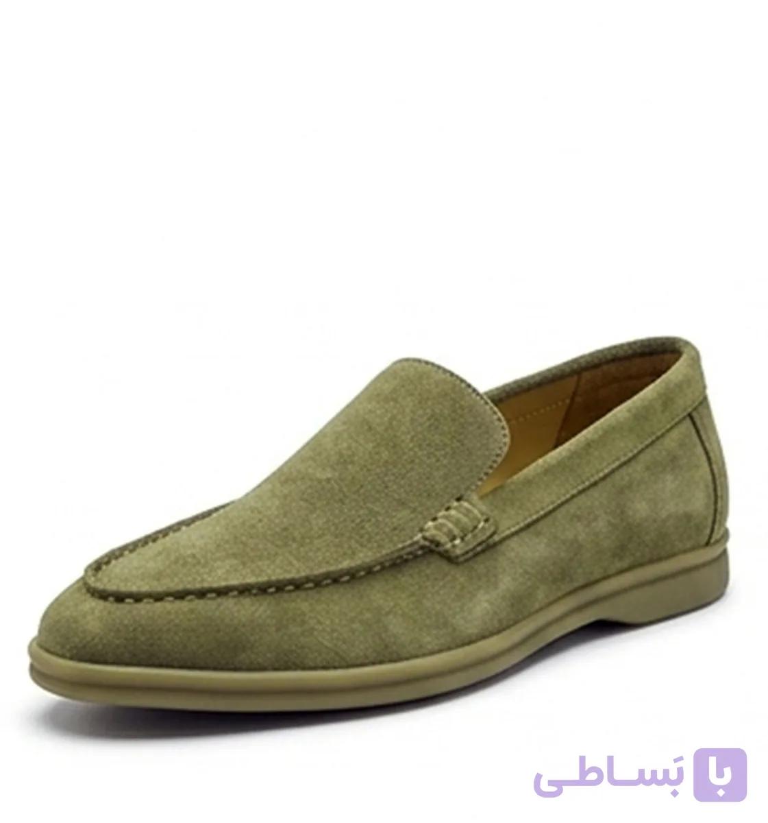 کفش کالج مردانه جیر سبز زیتونی کد 70 — تصویر 1