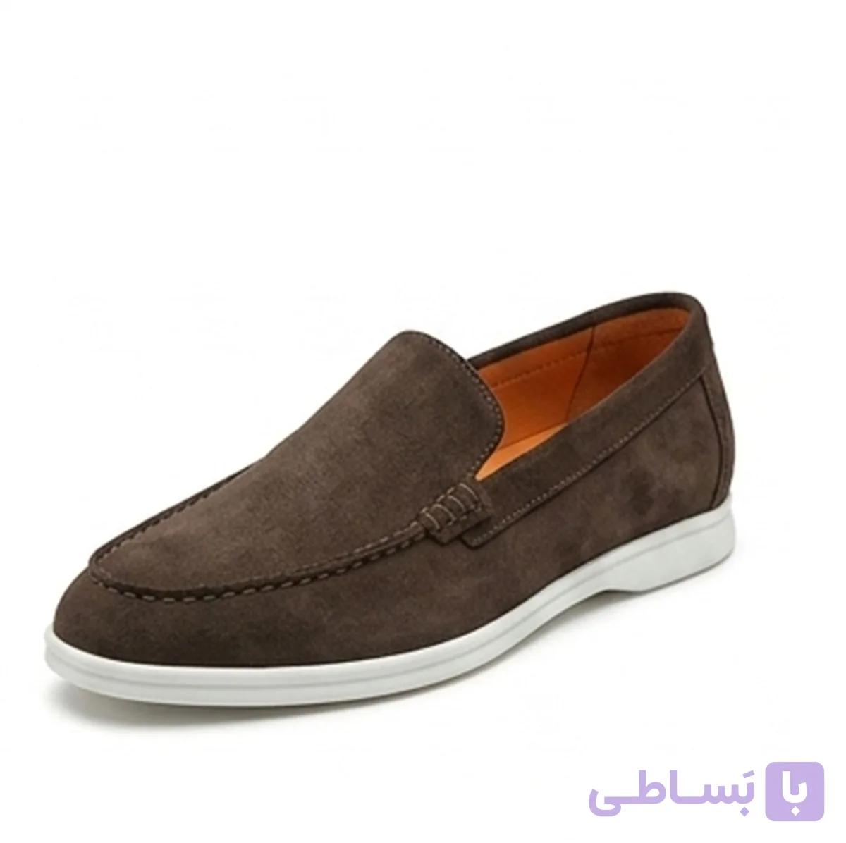 کفش کالج مردانه جیر قهوه ای کد71 — تصویر 1