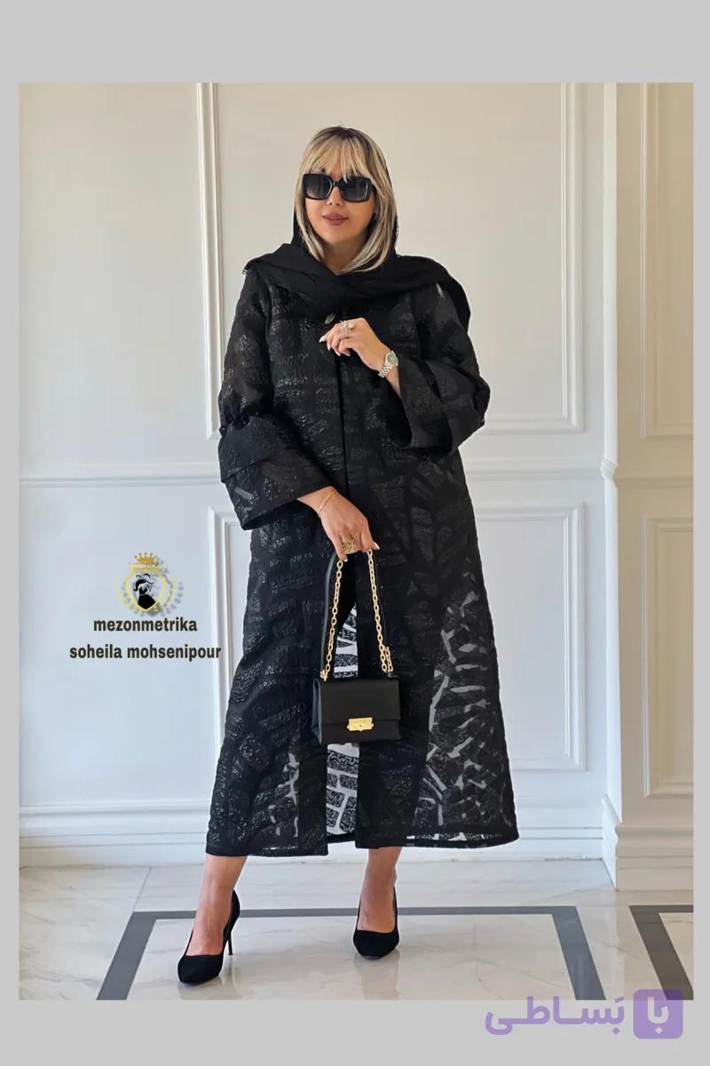 مانتو زنانه مشکی اورگانزا کد۳۳