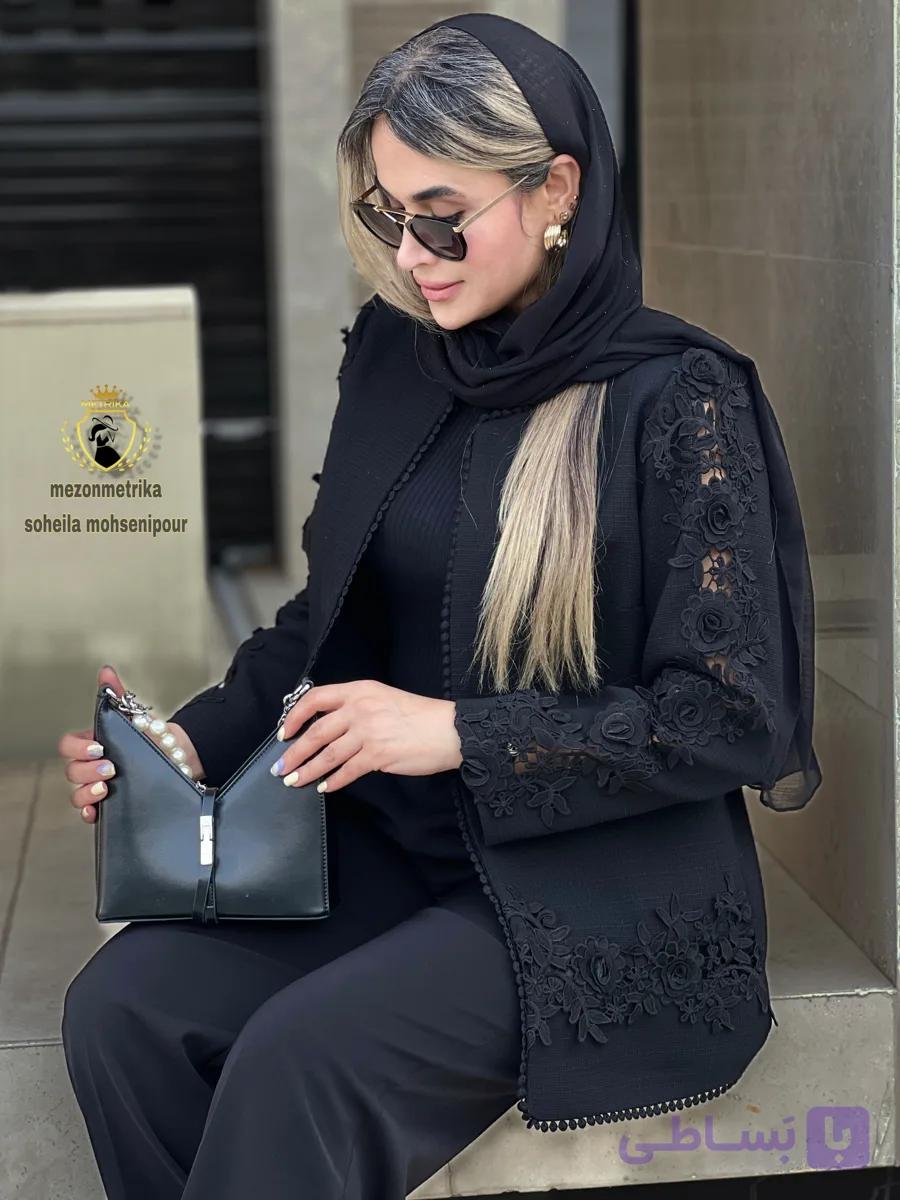 مانتو کتی مشکی  زنانه کد۴۸