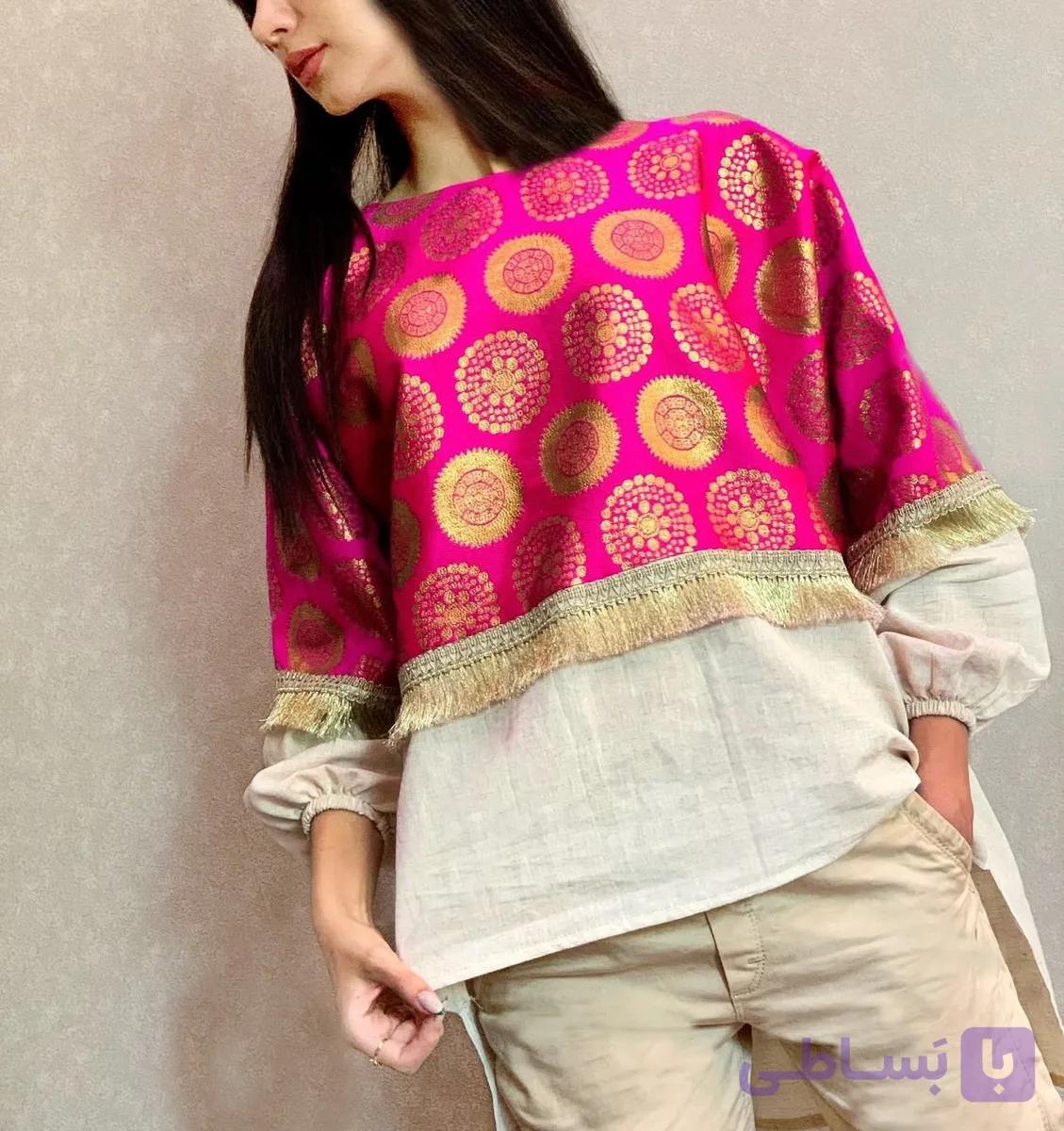 شومیز زنانه ساتن هندی ولینن کد۲۵