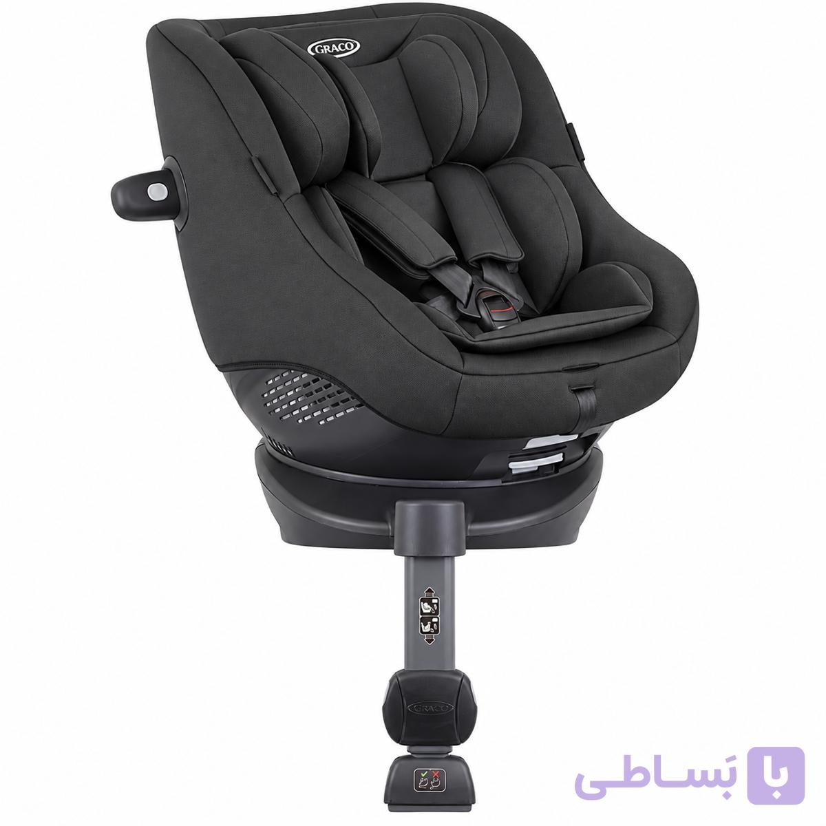 صندلی ماشین چرخشی ۳۶۰ درجه گراکو مدل Turn2Me R129 رنگ مشکی — تصویر 1
