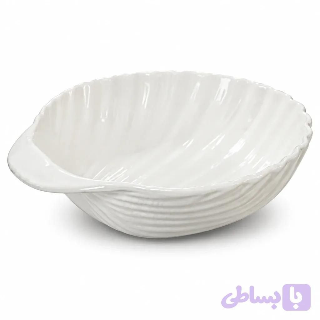 کاسه صدفی سرامیک بزرگ Large ceramic shell-shaped bowl — تصویر 1