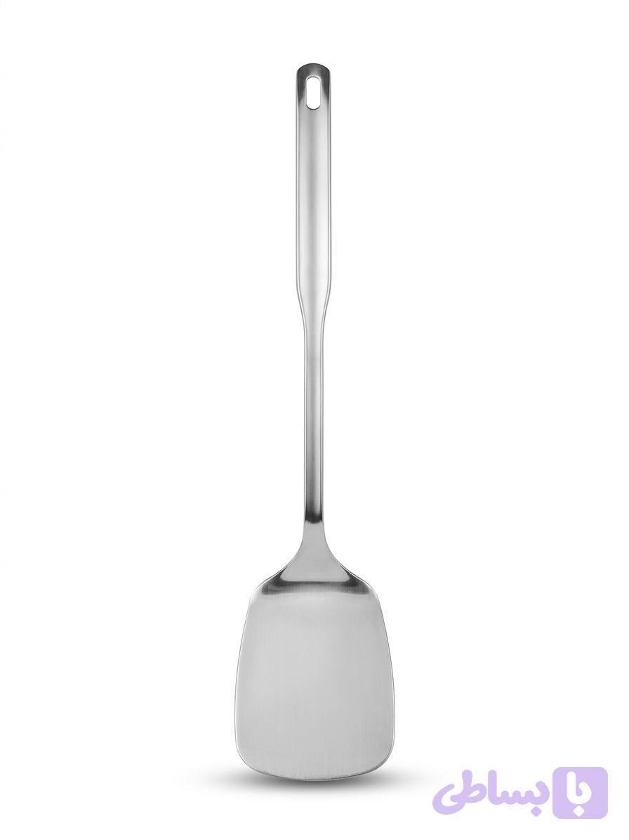 کفگیر تخت استیل Flat stainless steel spatula — تصویر 1