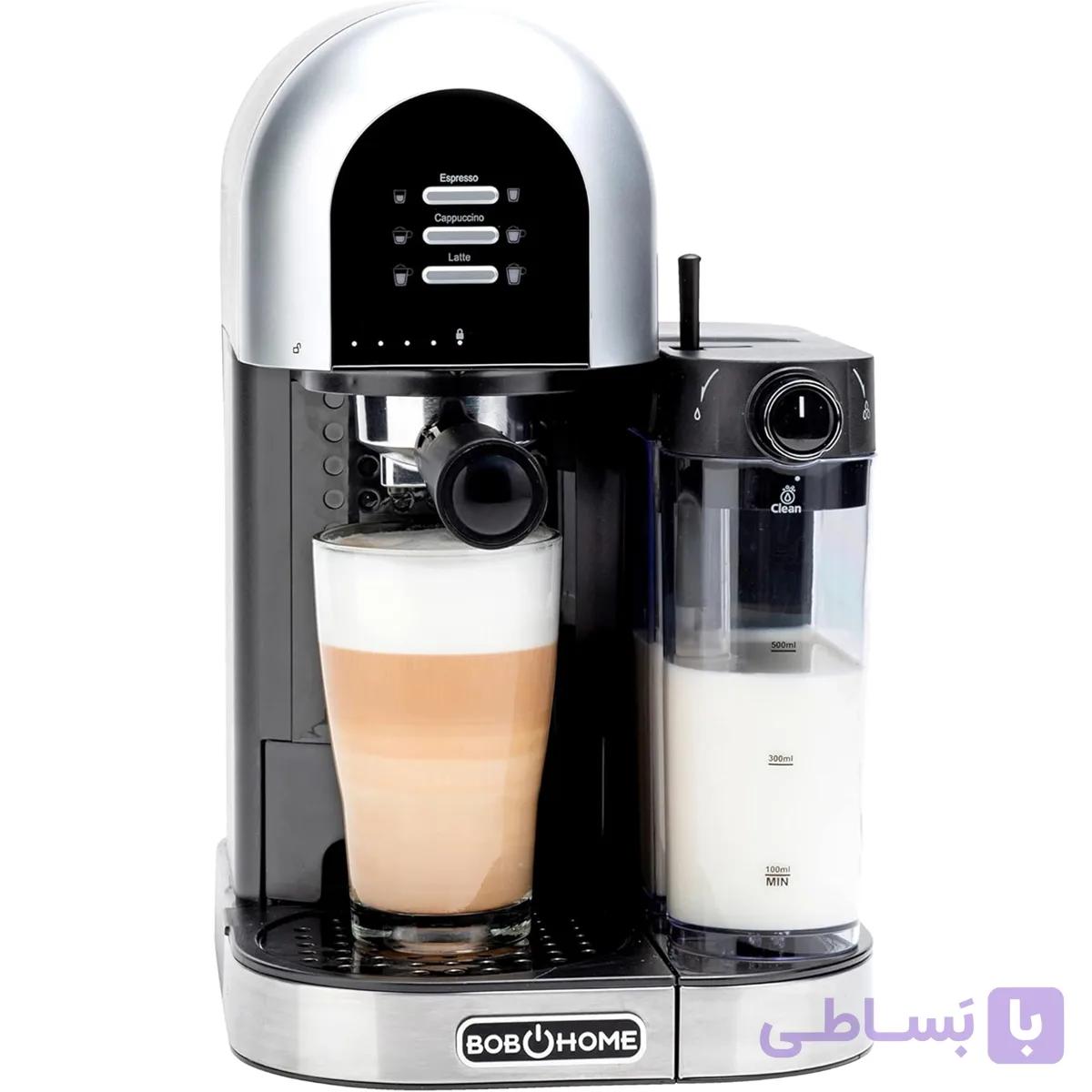 اسپرسو ساز نیمه اتوماتیک BOB HOME مدل Lattessa Kaffeecenter با مخزن شیر و سیستم شیرزن اتوماتیک