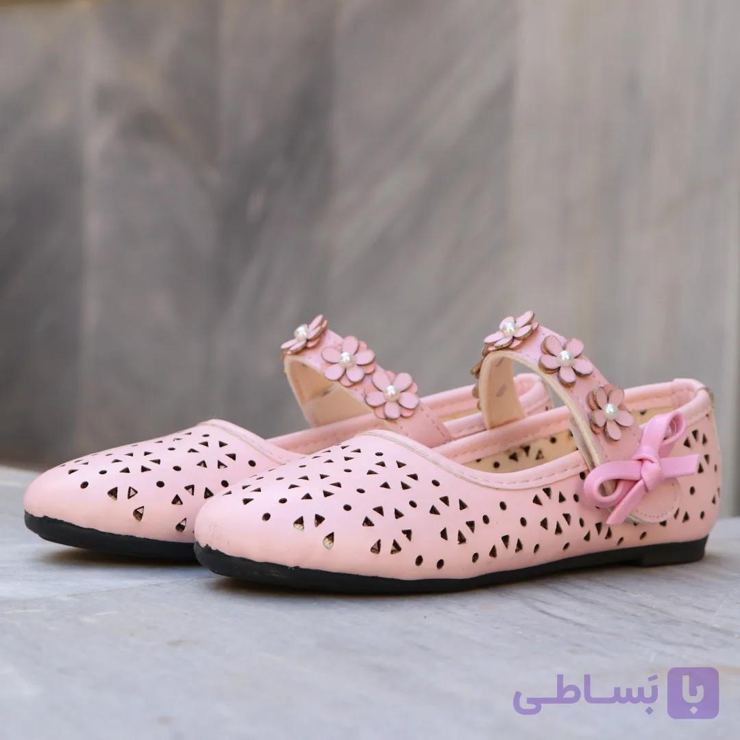 کفش بابت دخترانه تابستانی سوراخ داربند شکوفه چسبی