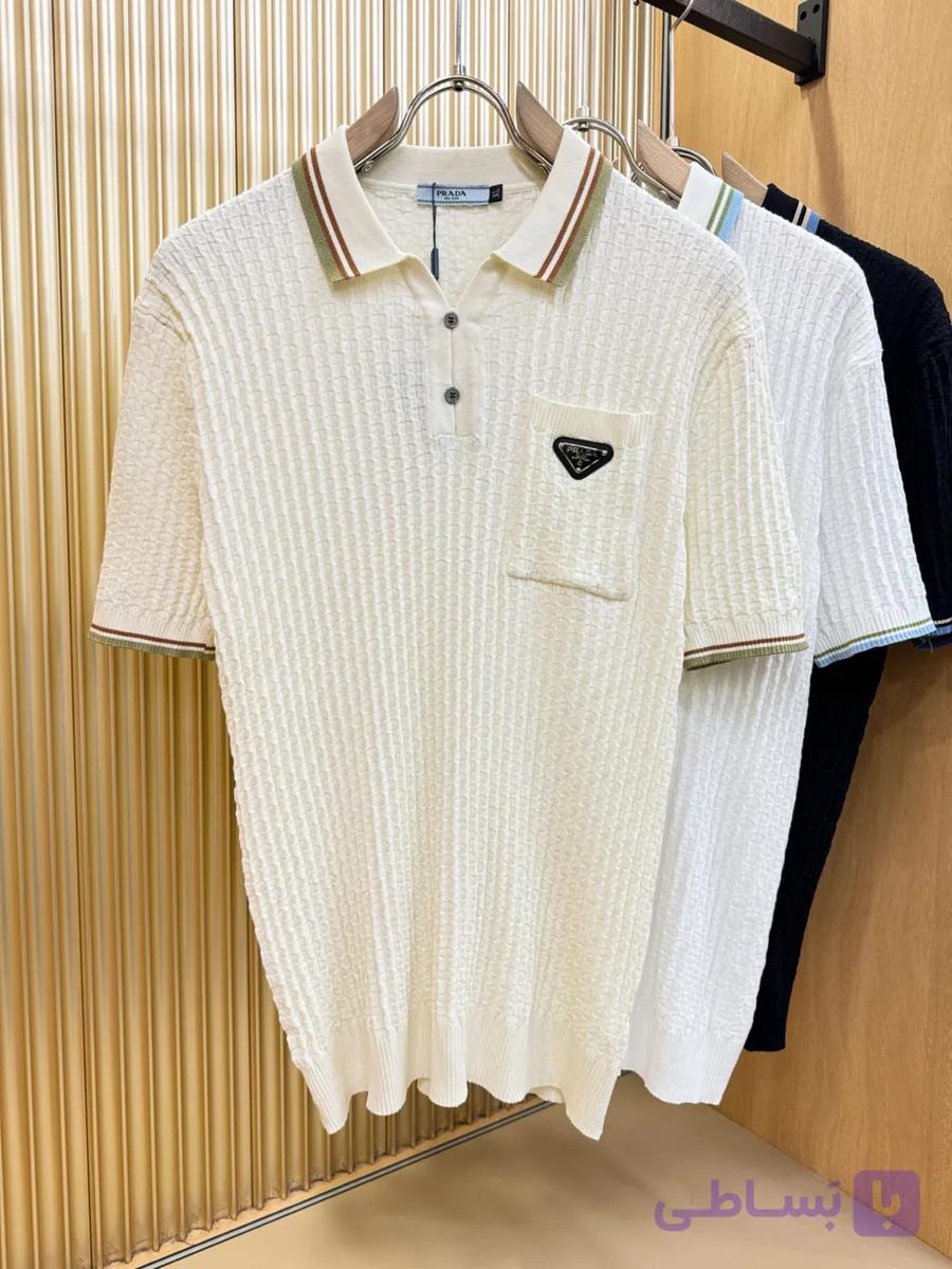 تیشرت یقه دار برند Prada