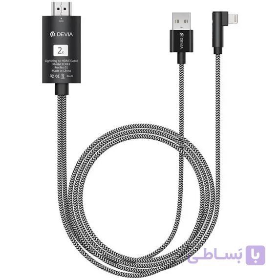 کابل مبدل لایتنینگ به اچ دی ام آی دویا Devia EC083 Storm Lightning+USB to HDMI Cable 2m — تصویر 1