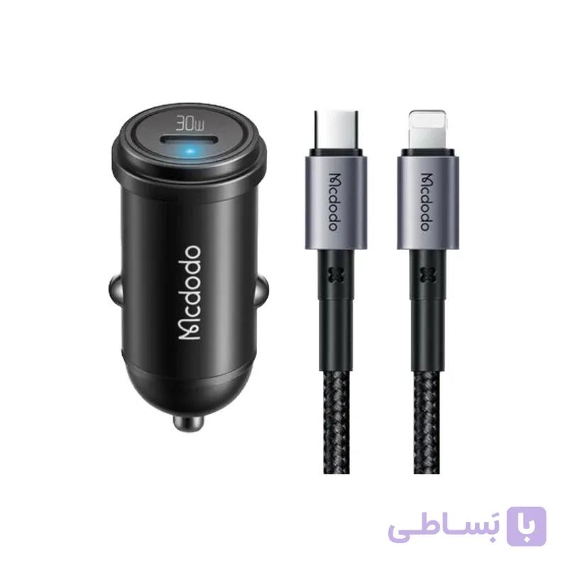 شارژر فندکى 30وات مک دودو مدل CC-749 به همراه كابل تبديل لایتنینگ — تصویر 1