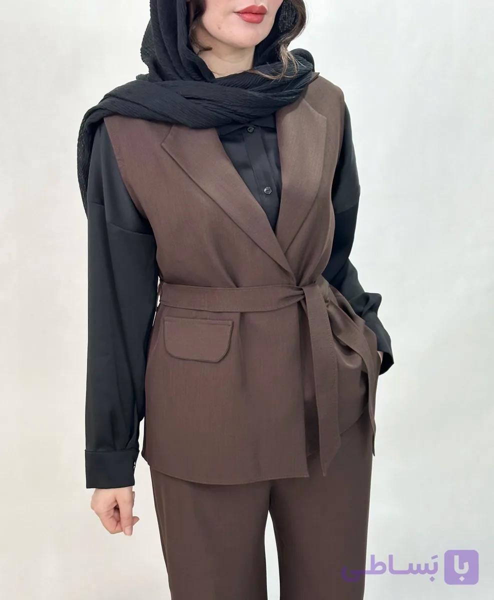 ست وست و شلوار زنانه دارای رنگ بندی