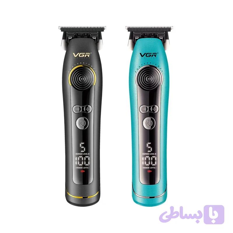 ماشین اصلاح سر و صورت حرفه‌ای وی جی ار مدل V-2999 | تیغه سرامیکی با نمایشگر دیجیتال — تصویر 1