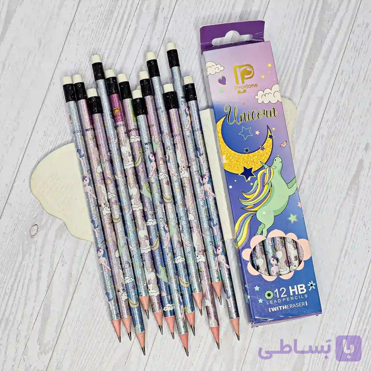 مدادمشکی گرد HB پاک کن دار یونیکورن پرودون — تصویر 1