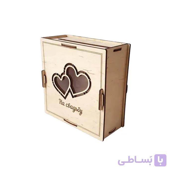 باکس هدیه لیزری مربعی طرح قلب (1007)
