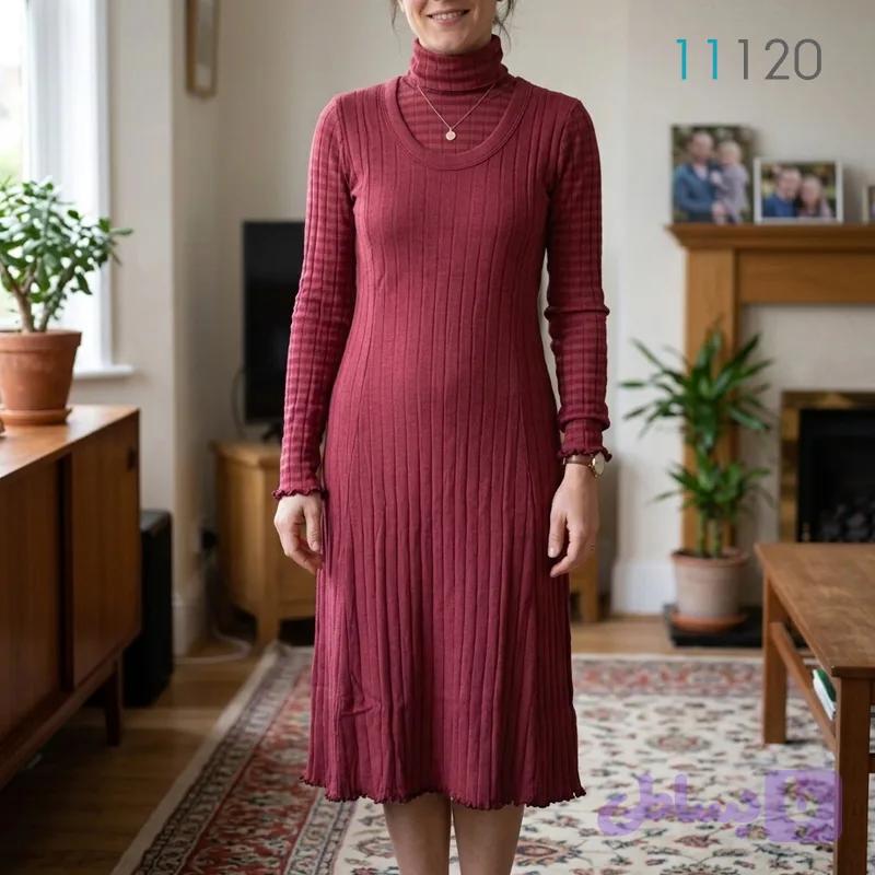 پیراهن میدی یقه اسکی — تصویر 1