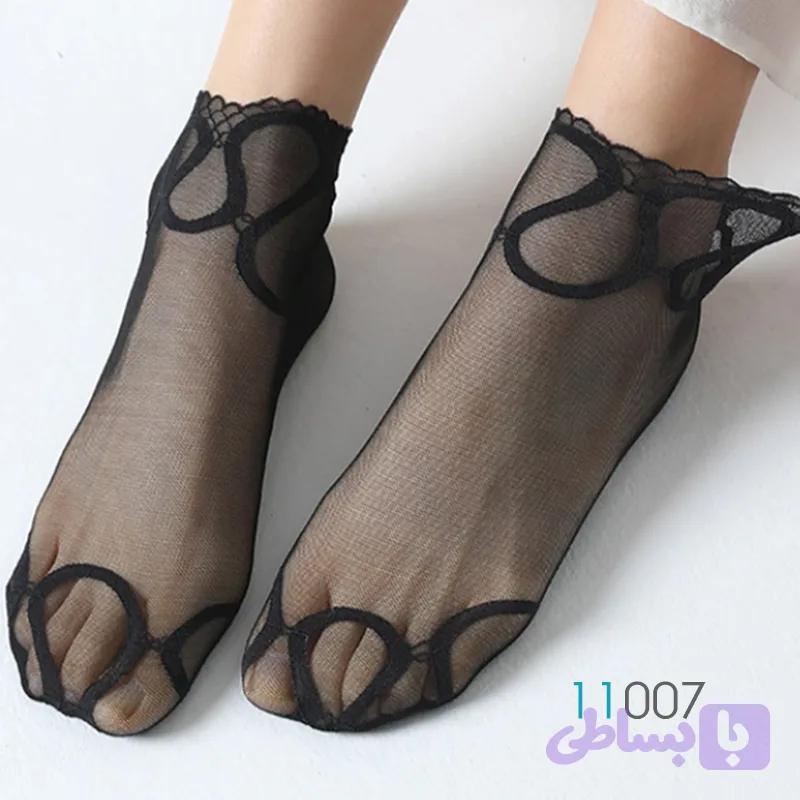 جوراب گیپوری مجلسی طرح منحنی — تصویر 1