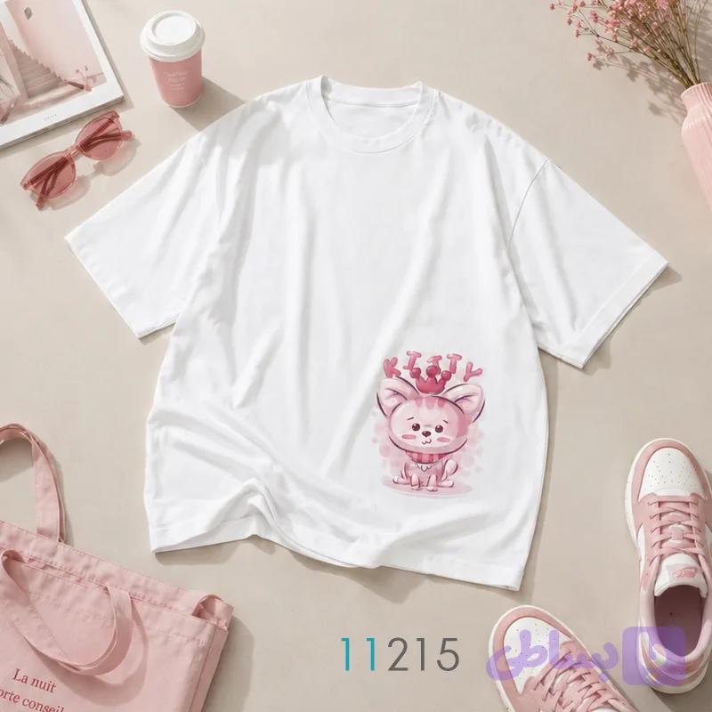 تیشرت باکسی طرح پیشی KITTY