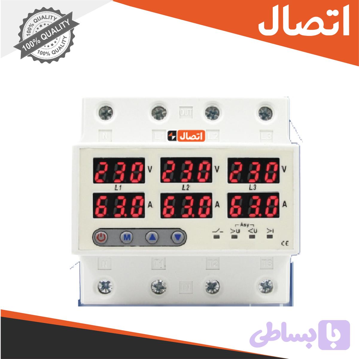 محافظ ولتاژ جریان سه فاز ایستا توان اتصال دارای نمایشگر چهار پل رنج آمپر 100