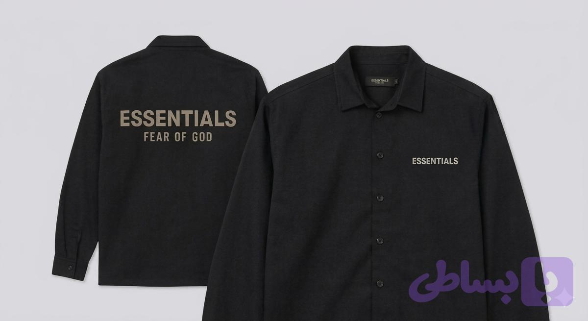 پیراهن آستین بلند طرحدار باکسی برند ESSENTIALS مناسب مهمونی و استایل روزمره