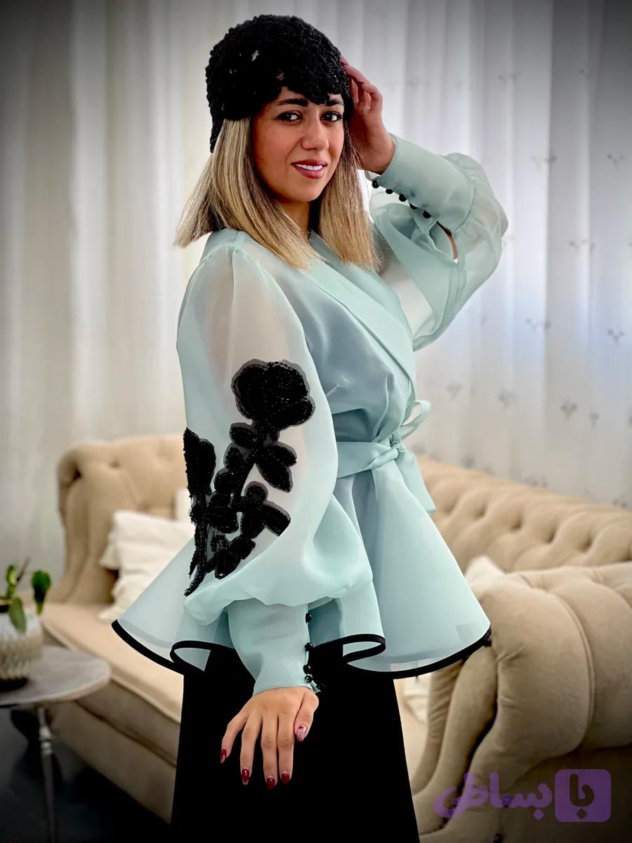 شومیز زنانه‌ حرير مدل عروسکی