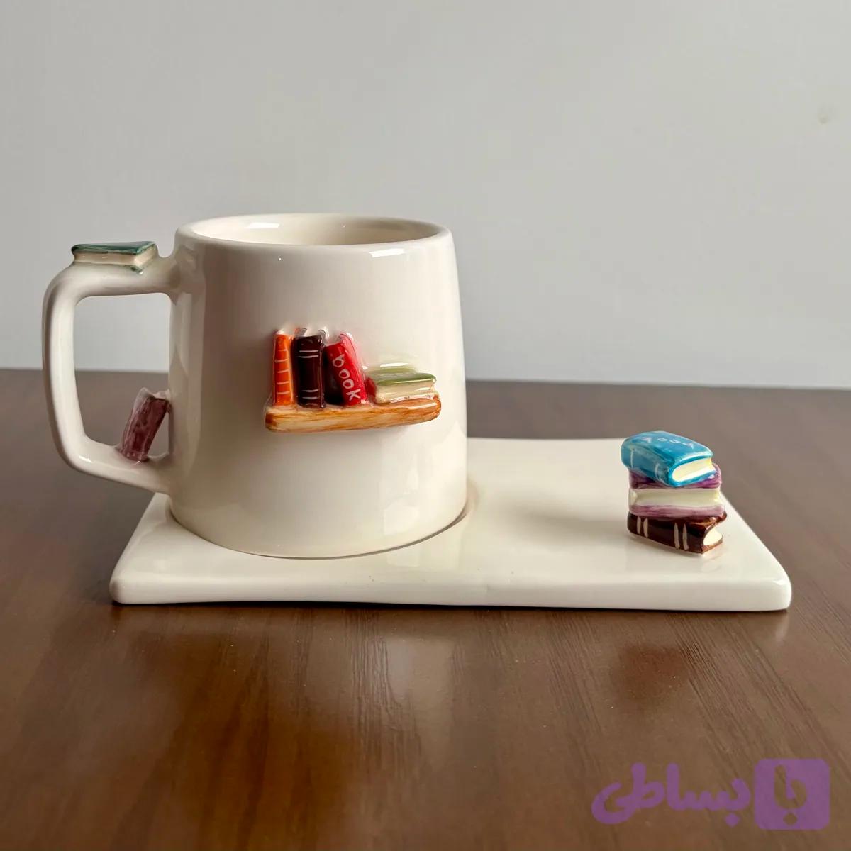 ماگ طرح کتابخانه