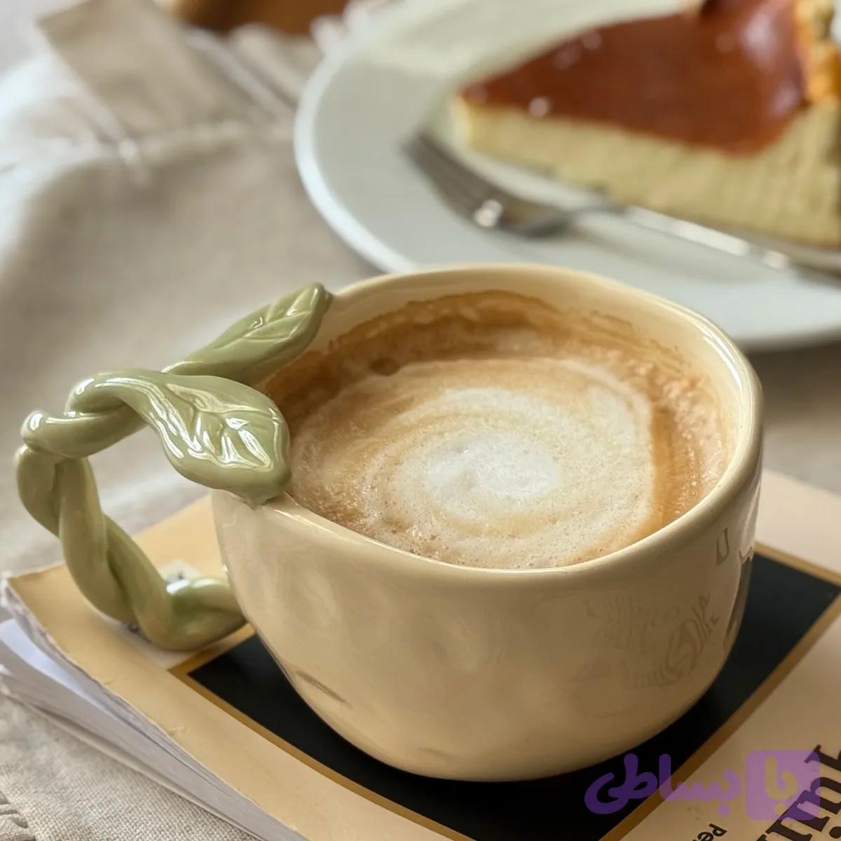 ماگ دفرمه دسته برگ